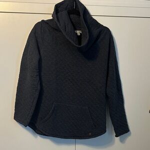 Orvis Navy Quilted Cowl Neck Sweater